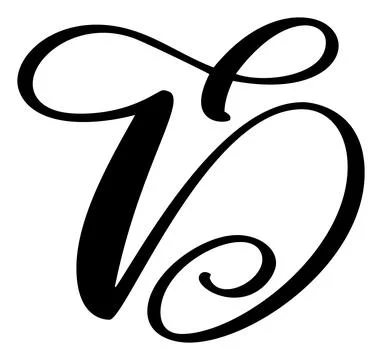 Vector calligraphy hand drawn letter D logo. Script font. Handwritten brush Illustrazione stock