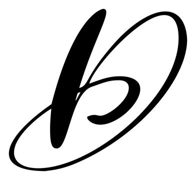 Vector calligraphy hand drawn letter D. Script font logo icon. Handwritten brush Illustrazione stock