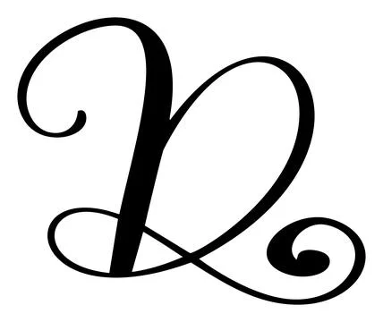 Vector calligraphy hand drawn letter D. Script font logo icon. Handwritten brush Illustrazione stock