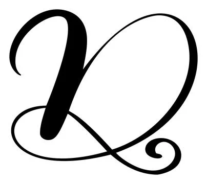 Vector calligraphy hand drawn letter D. Script font logo icon. Handwritten brush Illustrazione stock