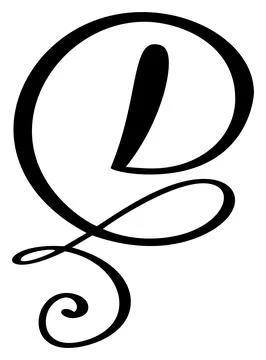Vector calligraphy hand drawn letter D. Script font logo icon. Handwritten brush 스톡 일러스트