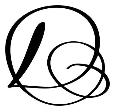 Vector calligraphy hand drawn letter D. Script font logo icon. Handwritten brush Illustrazione stock