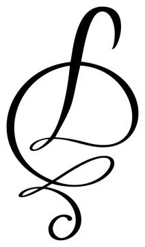 Vector calligraphy hand drawn letter D. Script font logo icon. Handwritten brush Stock Illustration