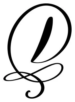 Vector calligraphy hand drawn letter D logo. Script font. Handwritten brush Illustrazione stock