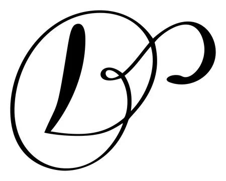 Vector calligraphy hand drawn letter D logo. Script font. Handwritten brush Stock Illustration