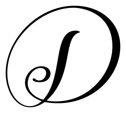 Vector calligraphy hand drawn letter D logo. Script font. Handwritten brush Illustrazione stock