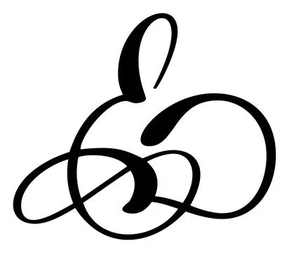 Vector calligraphy hand drawn letter E. Script font logo icon. Handwritten brush 스톡 일러스트