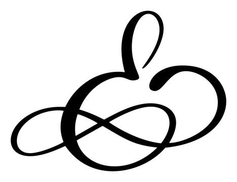 Vector calligraphy hand drawn letter E logo. Script font. Handwritten brush Illustrazione stock