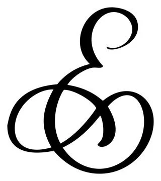 Vector calligraphy hand drawn letter E. Script font logo icon. Handwritten brush Stock Illustration