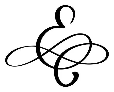 Vector calligraphy hand drawn letter E logo. Script font. Handwritten brush イラスト素材