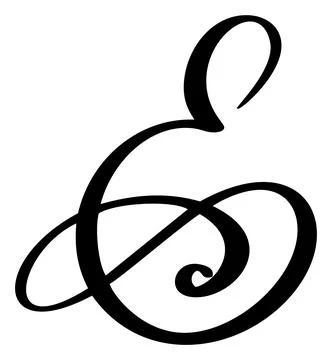 Vector calligraphy hand drawn letter E. Script font logo icon. Handwritten brush Illustrazione stock