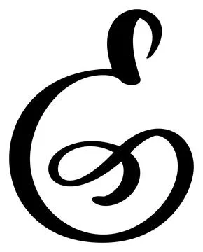 Vector calligraphy hand drawn letter E logo. Script font. Handwritten brush Illustrazione stock