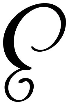 Vector calligraphy hand drawn letter E logo. Script font. Handwritten brush Ilustración de archivo