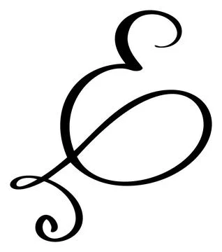 Vector calligraphy hand drawn letter E. Script font logo icon. Handwritten brush Illustrazione stock