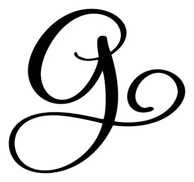 Vector calligraphy hand drawn letter G logo. Script font. Handwritten brush Illustrazione stock