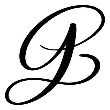 Vector calligraphy hand drawn letter G. Script font logo icon. Handwritten brush イラスト素材