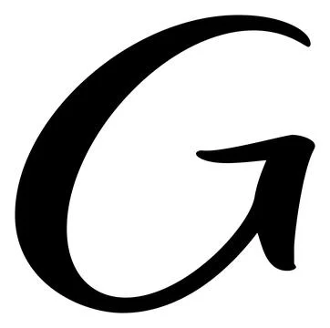 Vector calligraphy hand drawn letter G. Script font logo icon. Handwritten brush Illustrazione stock