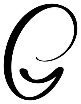Vector calligraphy hand drawn letter G. Script font logo icon. Handwritten brush 스톡 일러스트