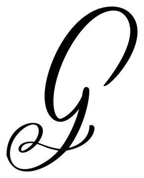 Vector calligraphy hand drawn letter G logo. Script font. Handwritten brush Illustrazione stock