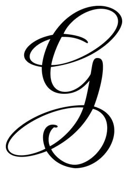 Vector calligraphy hand drawn letter G. Script font logo icon. Handwritten brush Illustrazione stock