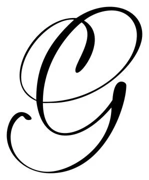 Vector calligraphy hand drawn letter G logo. Script font. Handwritten brush Stock Illustration