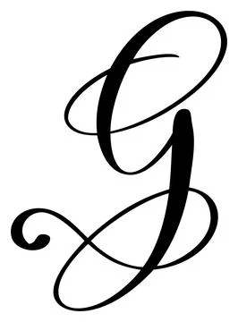 Vector calligraphy hand drawn letter G. Script font logo icon. Handwritten brush Stock Illustration
