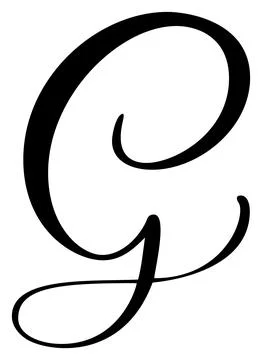 Vector calligraphy hand drawn letter G. Script font logo icon. Handwritten brush Stock Illustration