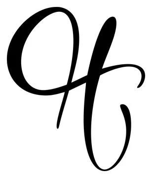 Vector calligraphy hand drawn letter H logo. Script font. Handwritten brush Stockillustratie