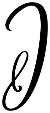 Vector calligraphy hand drawn letter I logo. Script font. Handwritten brush Illustrazione stock