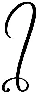 Vector calligraphy hand drawn letter I drop cap. Script font logo icon 스톡 일러스트