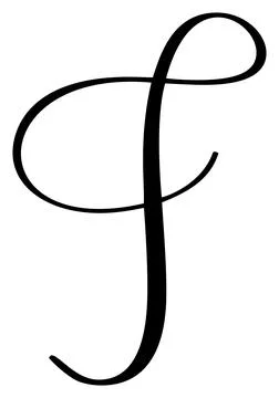 Vector calligraphy hand drawn letter I logo. Script font. Handwritten brush Stock-Illustration