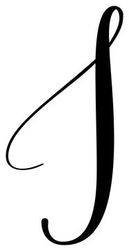 Vector calligraphy hand drawn letter I drop cap. Script font logo icon Illustrazione stock