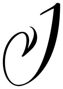Vector calligraphy hand drawn letter I logo. Script font. Handwritten brush イラスト素材