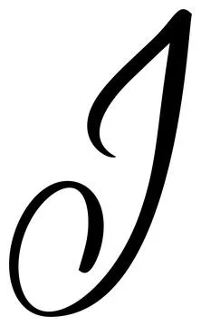 Vector calligraphy hand drawn letter I logo. Script font. Handwritten brush Stock Illustration