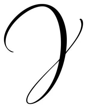 Vector calligraphy hand drawn letter J icon logo. Script font. Handwritten brush Illustrazione stock