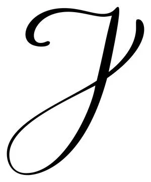 Vector calligraphy hand drawn letter J icon logo. Script font. Handwritten brush Illustrazione stock