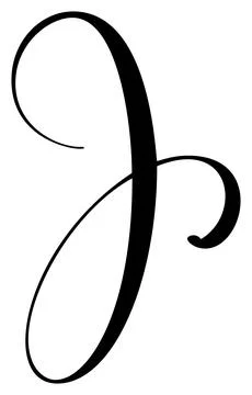 Vector calligraphy hand drawn letter J icon logo. Script font. Handwritten brush Stock-Illustration