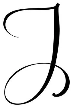 Vector calligraphy hand drawn letter J icon logo. Script font. Handwritten brush Stockillustratie