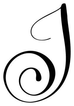 Vector calligraphy hand drawn letter J icon logo. Script font. Handwritten brush Illustrazione stock