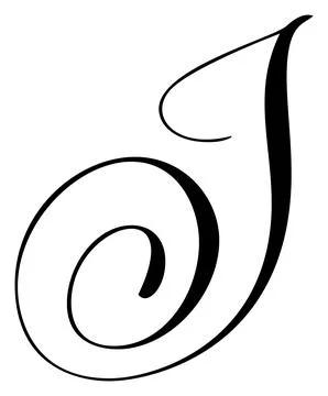 Vector calligraphy hand drawn letter J icon logo. Script font. Handwritten brush Illustrazione stock