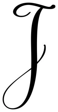 Vector calligraphy hand drawn letter J icon logo. Script font. Handwritten brush Stock Illustration