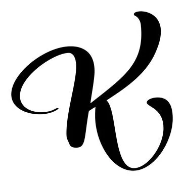Vector calligraphy hand drawn letter K icon logo. Script font. Handwritten brush Stock-Illustration