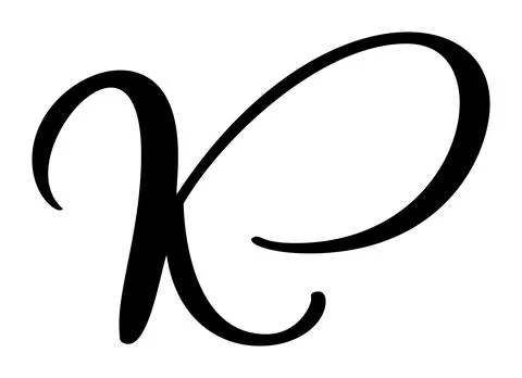 Vector calligraphy hand drawn letter K icon logo. Script font. Handwritten brush Stockillustratie
