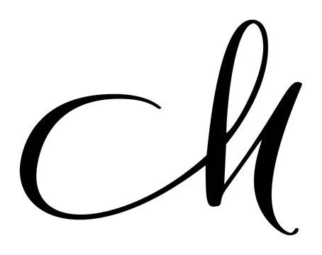 Vector calligraphy hand drawn letter M icon logo. Script font. Handwritten brush Stock Illustration