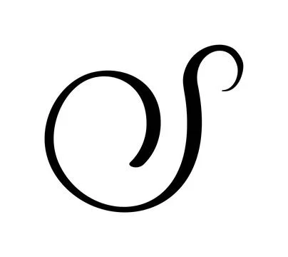 Vector calligraphy hand drawn letter S icon logo. Script font. brush Handwritten Stockillustratie