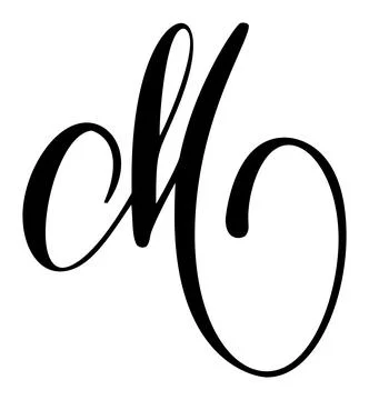 Vector calligraphy hand drawn letter M icon logo. Script style brush Handwritten Illustrazione stock