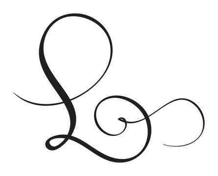 Vector calligraphy hand drawn letter L icon logo. Script font. Handwritten style Stock Illustration
