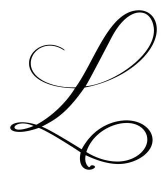 Vector calligraphy hand drawn letter L icon logo. Script brush style Handwritten 스톡 일러스트