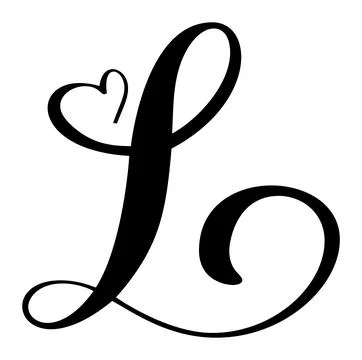 Vector calligraphy hand drawn letter L icon logo. Script brush font. style Illustrazione stock
