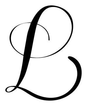 Vector calligraphy hand drawn letter L icon logo. Script brush Handwritten style Illustrazione stock